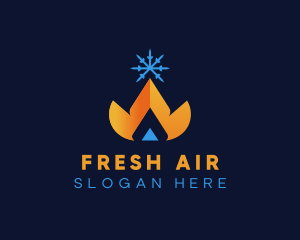 Ice Fire Heating  logo design