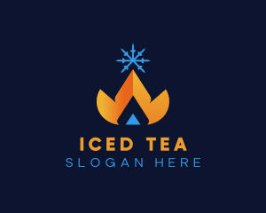 Ice Fire Heating  logo design