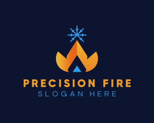 Ice Fire Heating  logo design