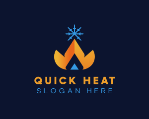 Ice Fire Heating  logo design