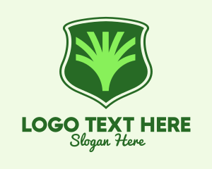Vegetarian - Tree Agriculture Shield logo design