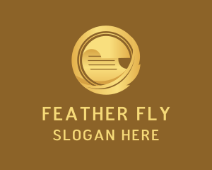 Gold Feather Paper logo design