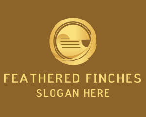 Gold Feather Paper logo design