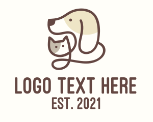 Pussy - Animal Veterinary Monoline logo design