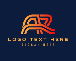 Letter Ar - Modern Business Stripe logo design