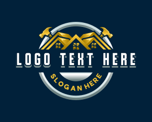 Paintbrush - Construction Hammer Roof logo design