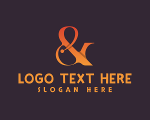 Calligraphy - Abstract Orange Ampersand logo design