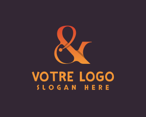 Lettering - Abstract Orange Ampersand logo design