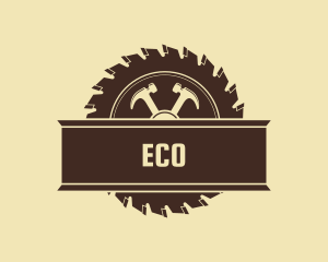 Hammer Circular Saw Carpentry Logo