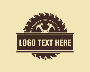 Hammer Circular Saw Carpentry Logo