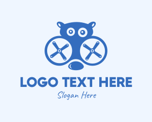 Large - Blue Hippo Drone logo design