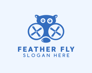 Cute Flying Drone logo design