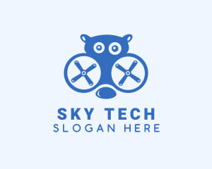 Cute Flying Drone logo design