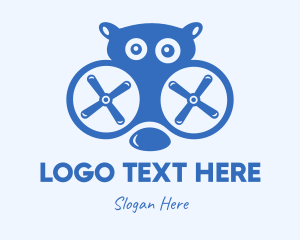 Madagascar - Blue Hippo Drone logo design