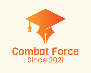 Online Learning - Orange Cap Pen logo design