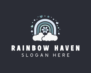 Daycare Clouds Rainbow logo design