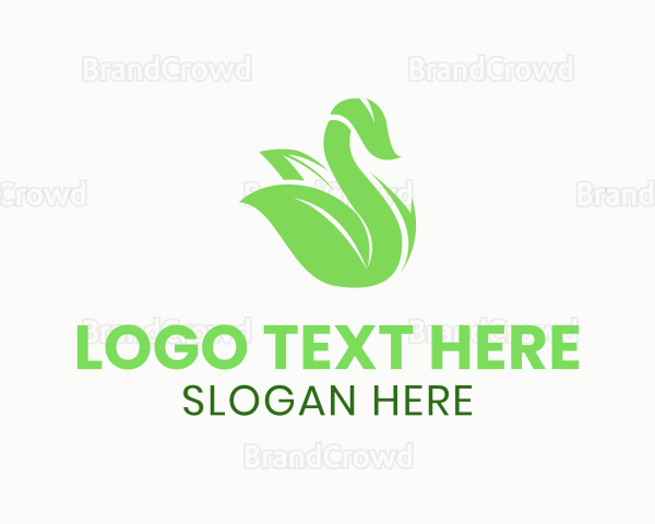 Abstract Swan Leaf Logo
