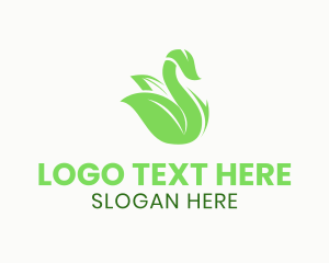 Swan - Abstract Swan Leaf logo design