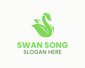 Abstract Swan Leaf logo design