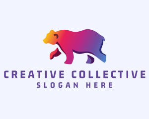 Gradient Wild Bear logo design