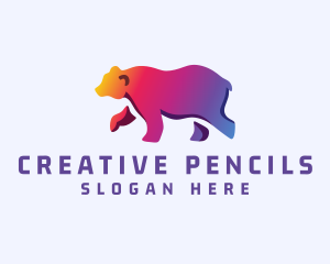 Gradient Wild Bear logo design