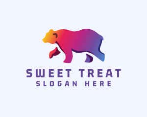 Gradient Wild Bear logo design