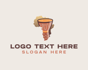 African - Africa Djembe Drum logo design