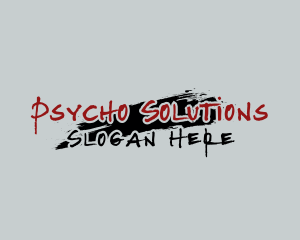 Psycho - Horror Brush Business logo design