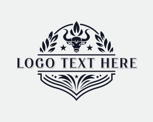 Cowboy - Western Bull Bullfighting logo design