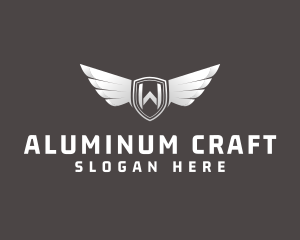 Aluminum - Automotive Silver Wing Letter W logo design