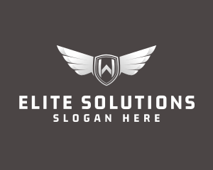 Executive - Automotive Silver Wing Letter W logo design