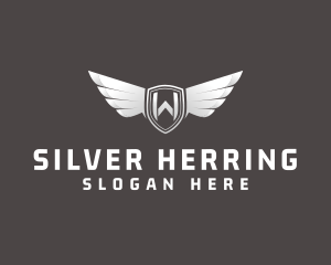 Automotive Silver Wing Letter W logo design