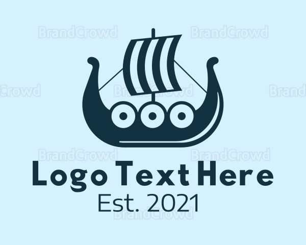 Ancient Viking Ship Logo