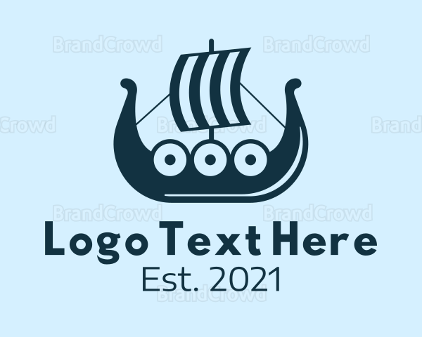 Ancient Viking Ship Logo