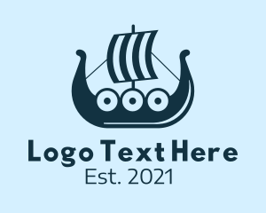 Travelling - Ancient Viking Ship logo design