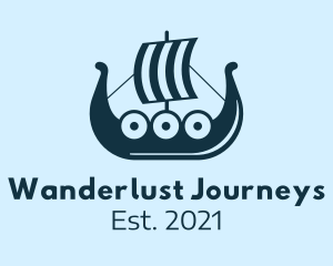 Travelling - Ancient Viking Ship logo design