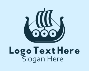 Ancient Viking Ship Logo