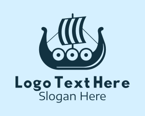 Ancient Viking Ship Logo