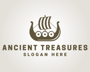 Ancient Viking Ship logo design