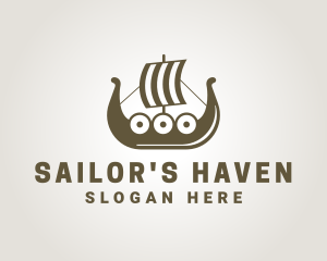 Ancient Viking Ship logo design