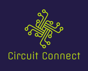 Circuit - Gren Circuit Cross logo design
