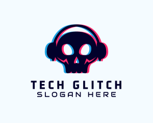 Skull Headphones Game Streaming logo design