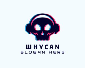 Streamer - Skull Headphones Game Streaming logo design