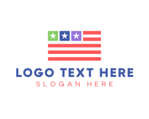 American - USA Flag App logo design