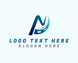 Freight - Highway Road Letter N logo design
