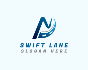Lane - Highway Road Letter N logo design