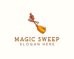 Housekeeping Broom Cleaner logo design