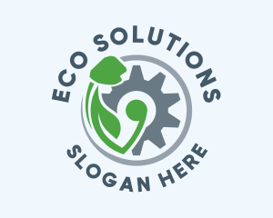 Environmentally Friendly - Eco Mechanical Gear logo design