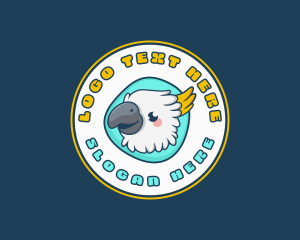 Badge - Cute Cockatoo Bird logo design