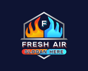 Fire Ice HVAC Ventilation logo design